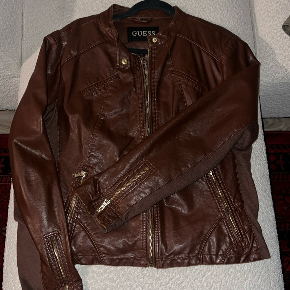 guess brown jacket